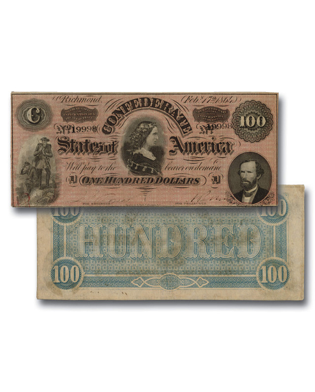 MA2038 - 1864 Confederate States of America $100 Note