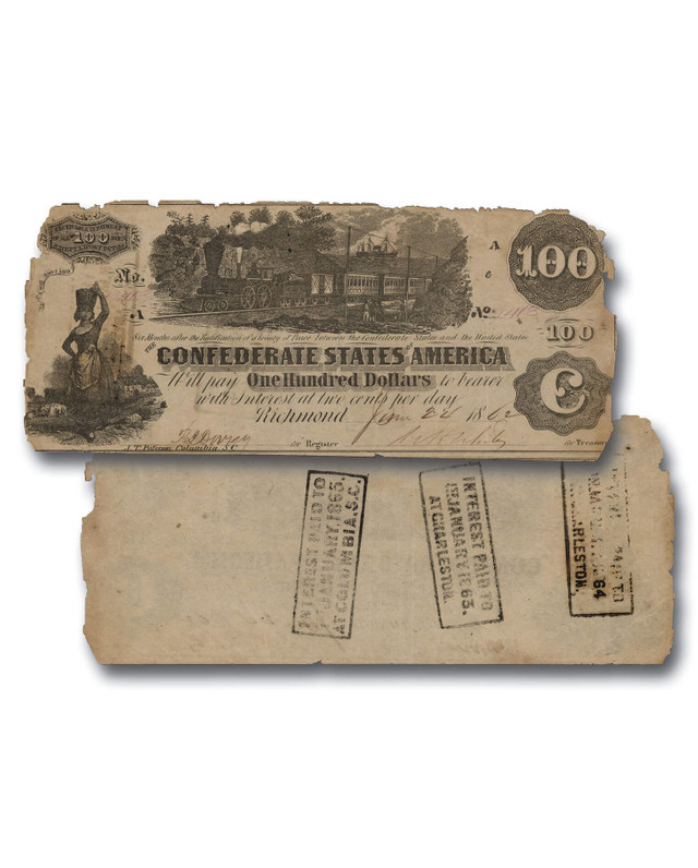 MA2039 - 1862 Confederate States of America $100 Note