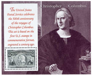 1991 American Classics Christopher Columbus Stamp Sheet | Palm Island