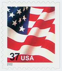 洋書 Platinum Silk Stamp & Seal Collection 3634 - 2002 37c US Flag, Large 2002 - Mystic Stamp Company