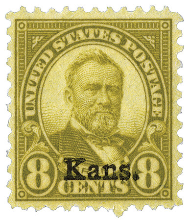 666 - 1929 8c Ulysses S. Grant, Olive Green, Kansas