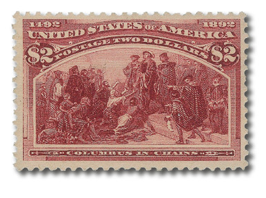 242 - 1893 $2 Columbus in Chains, Brown Red - Mystic Stamp Company
