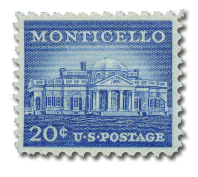 1047 - 1956 20c Liberty Series: Monticello - Mystic Stamp Company