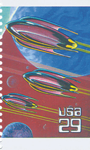 The Stamp of Fantasy 写真集 Space Fantasy 1992 Booklet of 20 US Postage Stamps, 29 Cents, Five