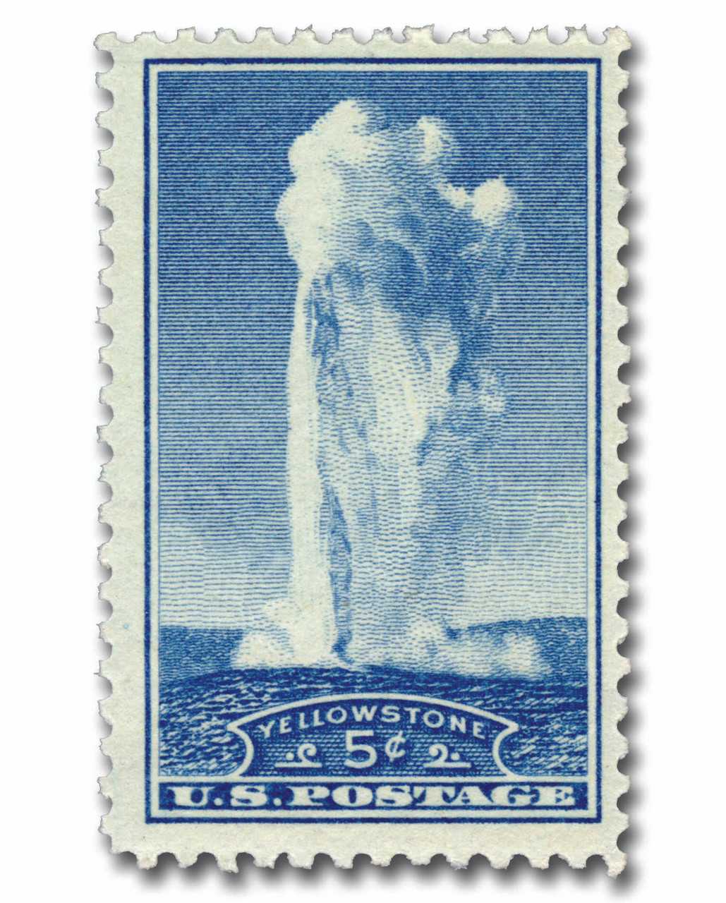 744 - 1934 5c Yellowstone, Wyoming, Blue, Perf. 11