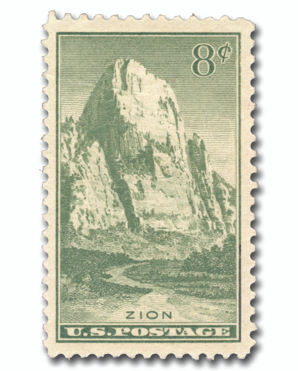 747 - 1934 8c Zion, Utah, Sage Green, Perf. 11