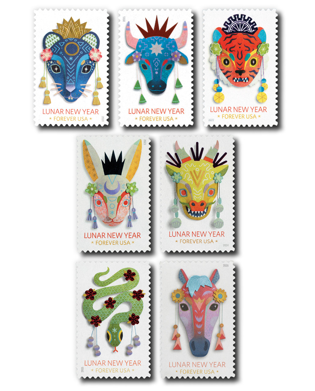 5428/NW2609 - 2020-26 Lunar New Year Collection, Set of 6 Stamps