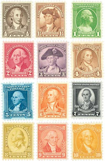 コレクション Limited rare stamps 15 stamps 704-15 - 1932 Washington Bicentennial Issues, Complete Set of 12