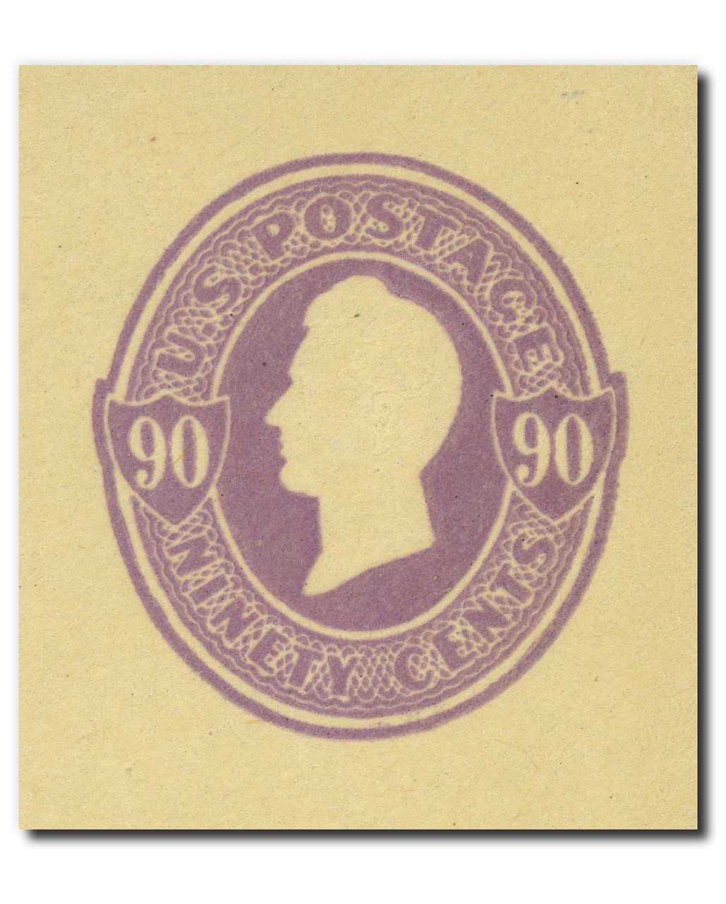 U347 - 1887-94 90 Oliver H. Perry, Purple, Stamped Envelope, Amber Manila Paper