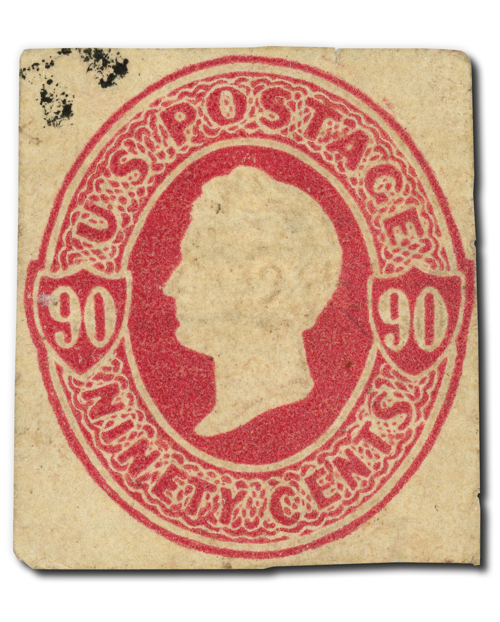 U106 - 1870-71 90c Oliver H. Perry, Carmine, Stamped Envelope, Amber Paper