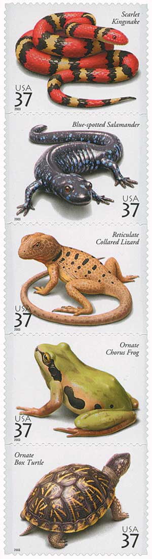 3814-18 - 2003 37c Reptiles & Amphibians