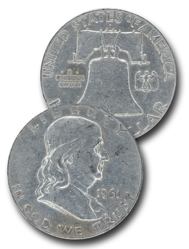 CH-961D - 1961-D Benjamin Franklin Half Dollar - Mystic Stamp Company