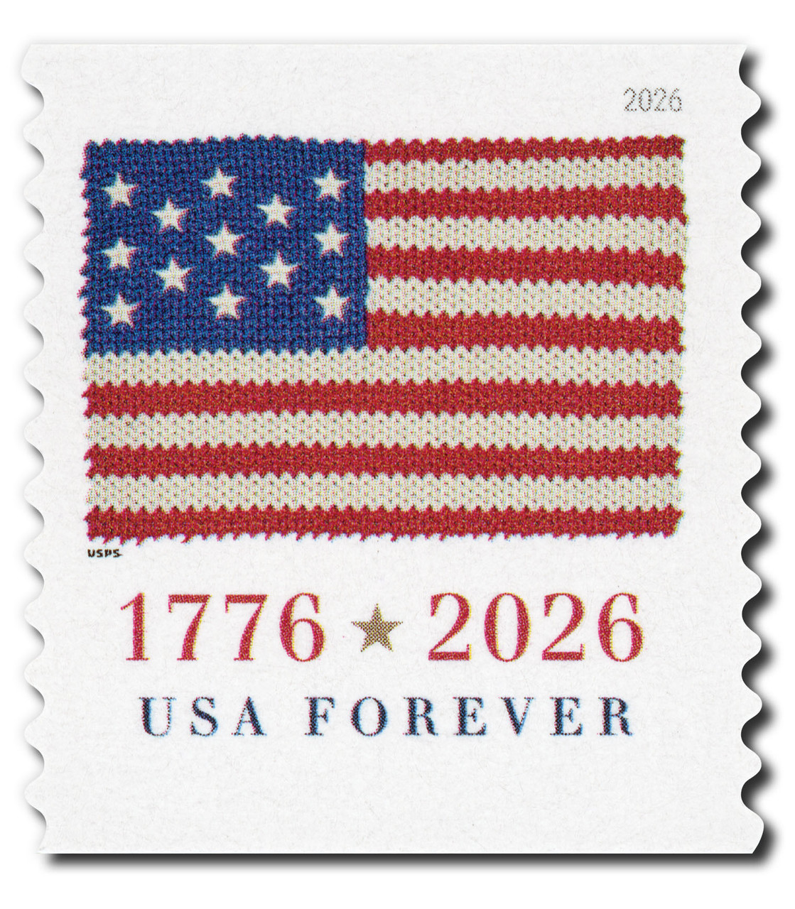 NW2628 - 2026 First-Class Forever Stamp - Flag (BCA Coil Stamp)