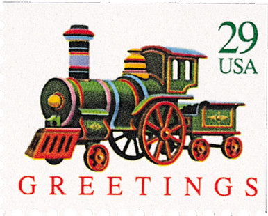 2716 - 1992 29c Christmas Greetings: Locomotive, Booklet Single