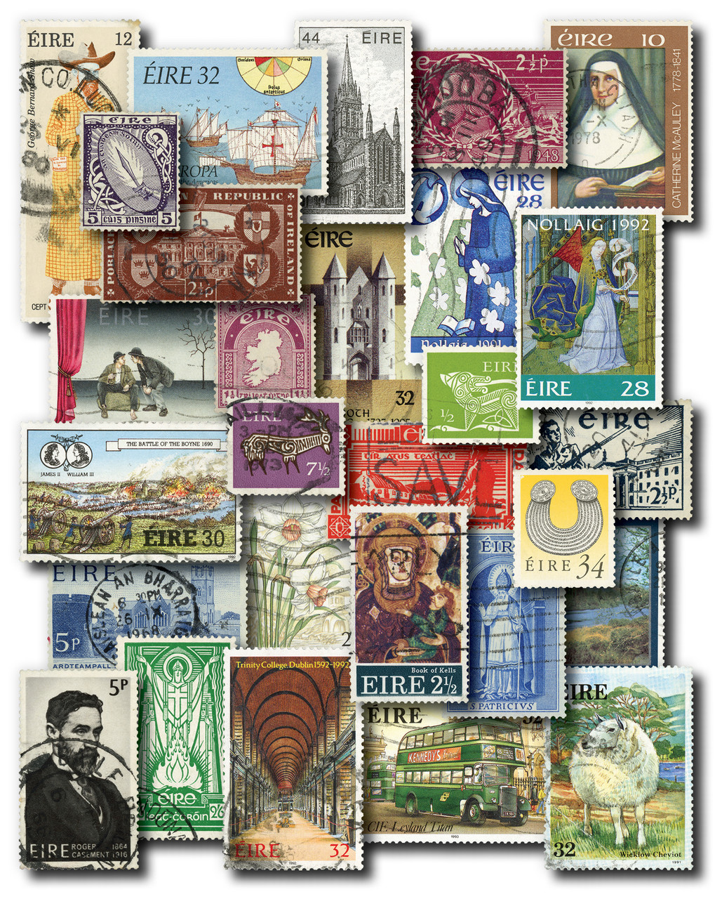 MP1542 - Ireland, 600 Different Stamps