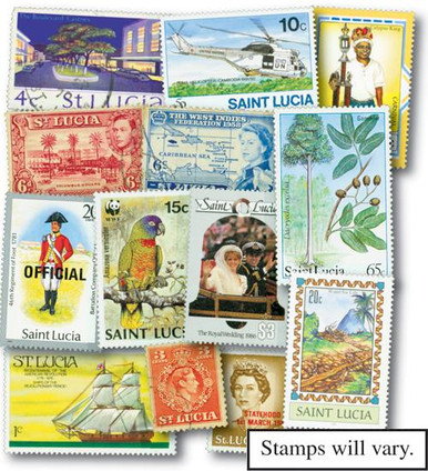 MP1897 - St. Lucia, 400 Different Stamps - Mystic Stamp Company