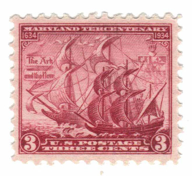 736b - 1934 3c Maryland Tercentenary, Lake - Mystic Stamp Company