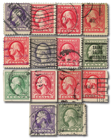 525/536 - 1918-20 US Offset Singles - Mystic Stamp Company