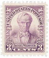 725 - 1932 3c Daniel Webster, Purple