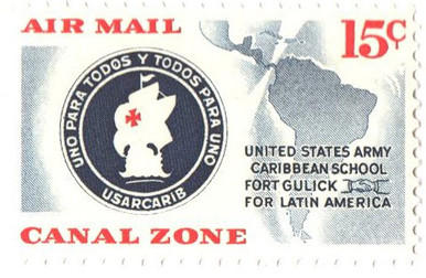 CZC32 - 1961 15c Canal Zone Airmail, US Army Caribbean School