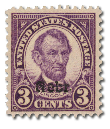 672 - 1929 3c Abraham Lincoln, Violet, Nebraska Overprint - Mystic