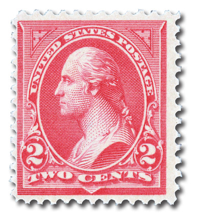 266 - 1895 2c Washington, Carmine, Double Line Watermark, Type II