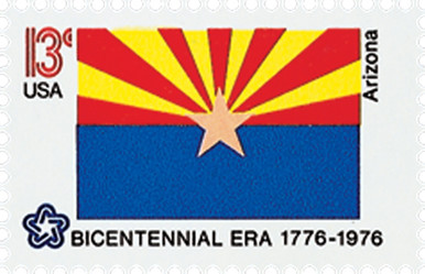 1680 - 1976 13c Bicentennial State Flags: Arizona - Mystic Stamp
