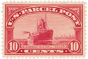 Q6 - 1913 10c Parcel Post, Steamship & Mail Tender - Mystic Stamp