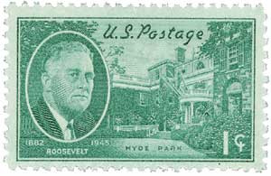 930 - 1945 1c Franklin Roosevelt & Hyde Park - Mystic Stamp Company