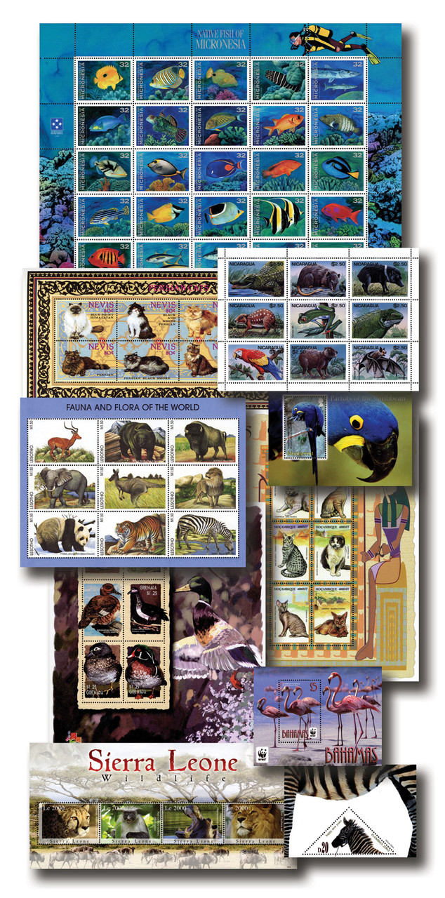 MFN469 - Animals Collection, 10 Sheet Mix, Mystic's Choice, Worldwide