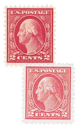 499-500 - 1917-19 2c Washington, Unwatermarked, Type I & Ia, Perf  display picture 1