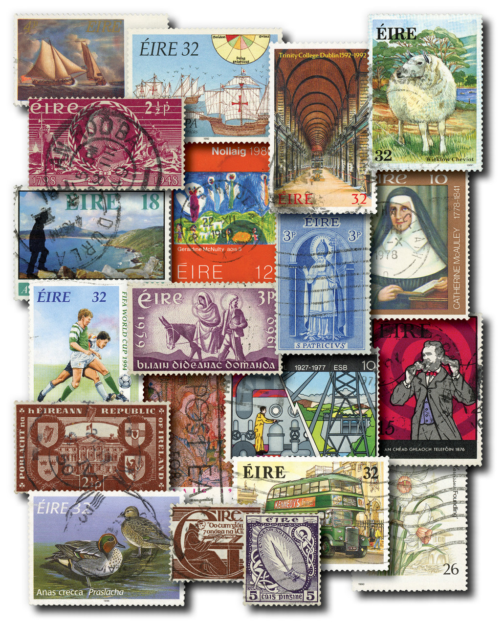 MP1545 - Ireland, 300 Different Stamps