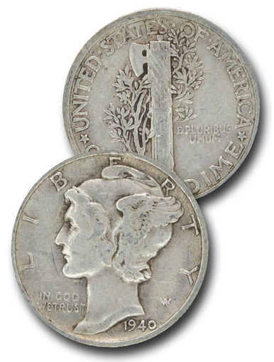 CD-940S - 1940-S Mercury Dime - Mystic Stamp Company