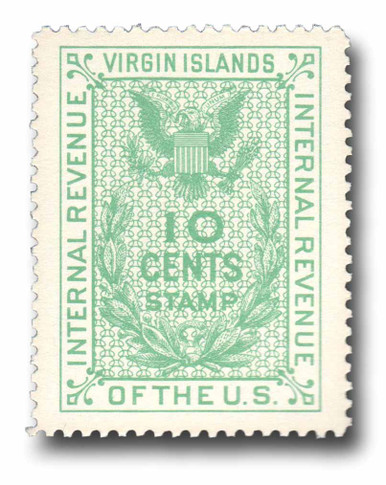 DWIR49 - 1965 10c Danish West Indies Documentary Tax Revenue Stamp