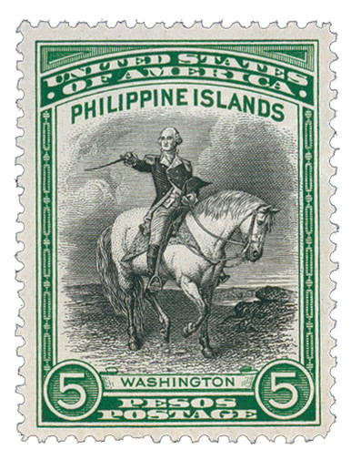 PH396 - 1935 5p Washington, Green & Black, Philippine Islands