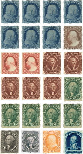 18-39 - 1857-61 Issues, Complete Set of 27 - Mystic Stamp Company