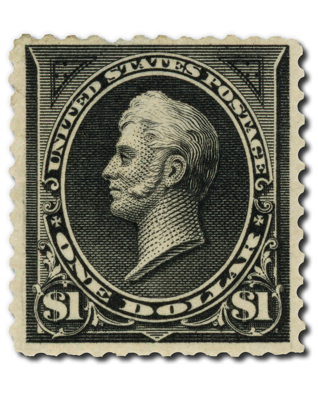 276 - 1895 $1 Oliver H. Perry, Black, Double Line Watermark, Type I, Perf. 12