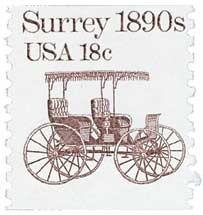 1907 - 1981 18c Transportation Series: 1890s Surrey - Mystic Stamp