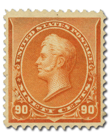 229 - 1890 90c Oliver H. Perry, Orange - Mystic Stamp Company