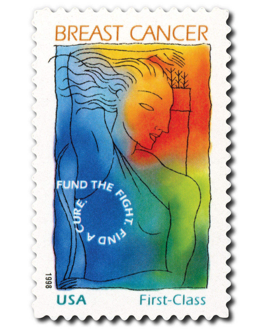 B1 - 1998 Non-Denominated, 32c & 8c Surtax Semipostal, Breast Cancer Awareness