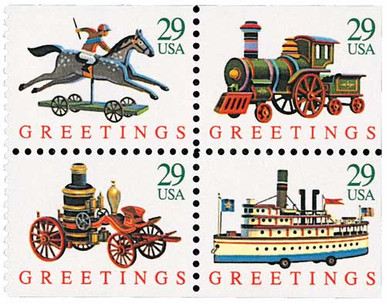 2715-18 - 1992 29c Christmas Greetings: Booklet Stamps - Mystic