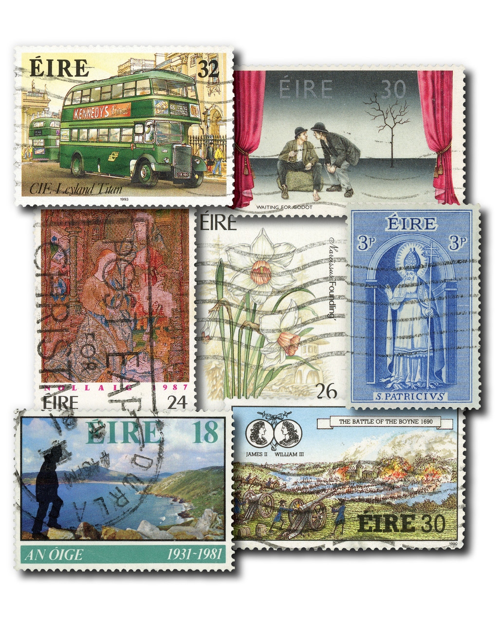 M3388 - Ireland, 50 Different Stamps