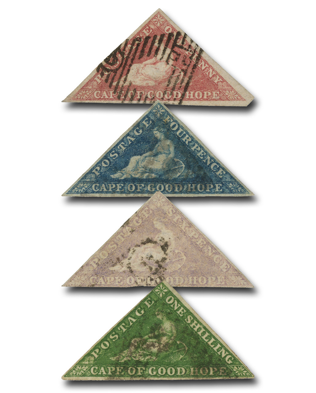 3-6 - 1855-58 Cape of Good Hope, "Hope" Seated