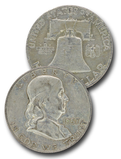 CH-957D - 1957-D Benjamin Franklin Half Dollar - Mystic Stamp Company