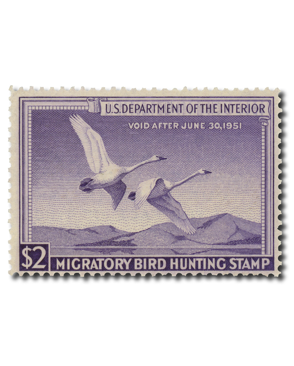 RW17 - 1950 $2.00 Federal Duck Stamp - Trumpeter Swans