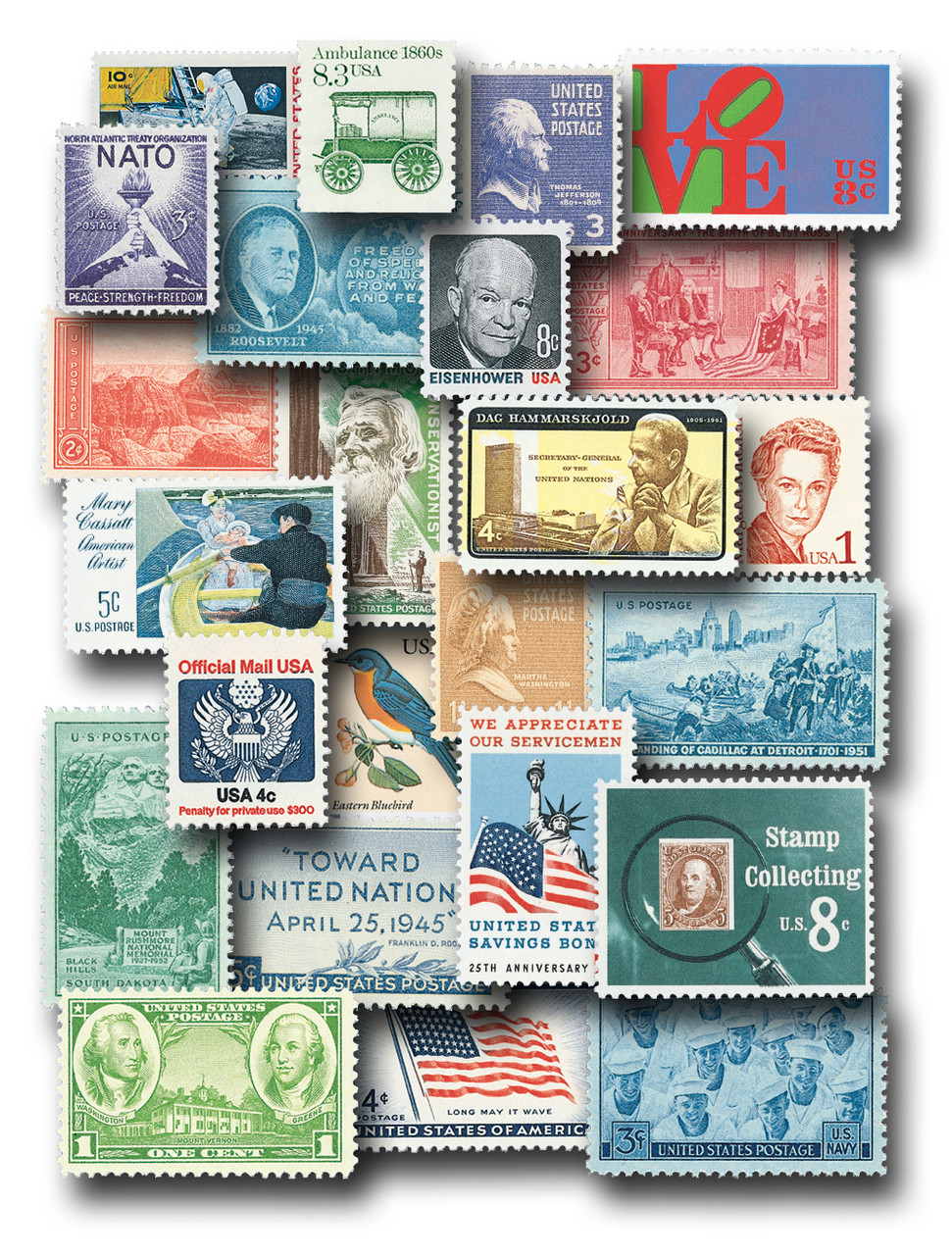 MUS100 - Giant US Grabbag 200 Used Stamps