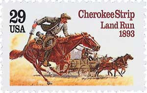 2754 - 1993 29c Cherokee Strip Land Run - Mystic Stamp Company