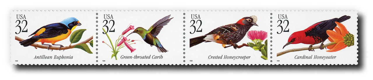 3222-25 - 1998 32c Tropical Birds