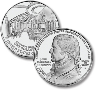 本 CHOPIN ショパン 銀メダル シルバー 925 CD ポーランド造幣局 M12120 - 2005 Chief Justice John Marshall Silver Dollar
