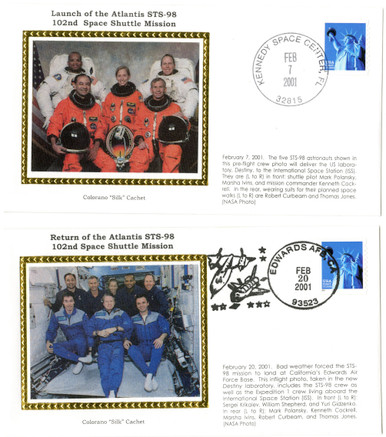 STS98A - STS-98 Launch and Return Covers - Mystic Stamp Company